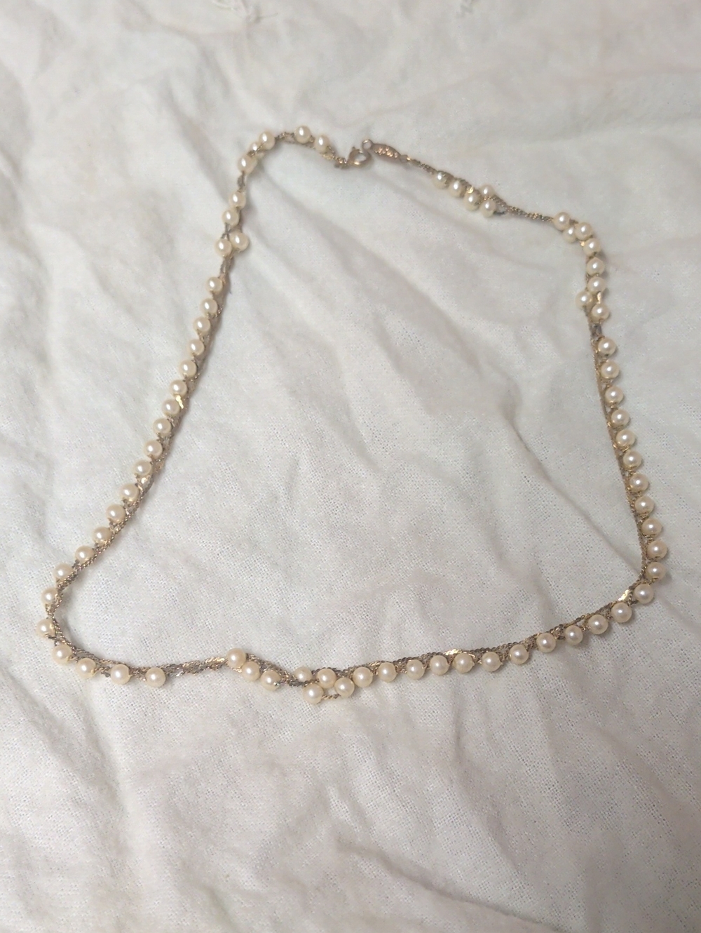 Napier Cream Pearl Strand Necklace with Gold-Tone Chain
